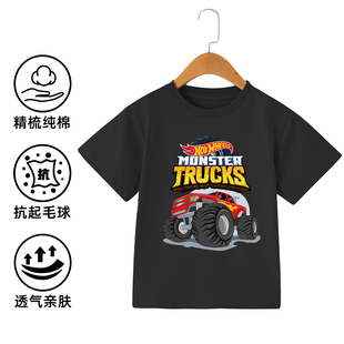 儿童纯棉短袖童装风火轮T恤卡通大脚车上衣男童夏装新款半袖t潮款