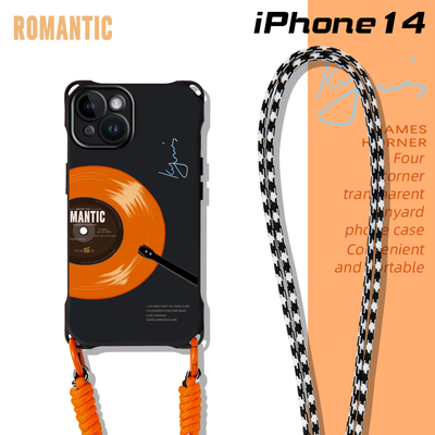 苹果斜跨硅胶ins挂绳原创