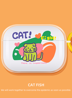 适用苹果airpro3代耳机保护套二代硅胶透明软壳苹果蓝牙耳机airpodspro2四代保护壳卡通原创猫第三代耳机套潮