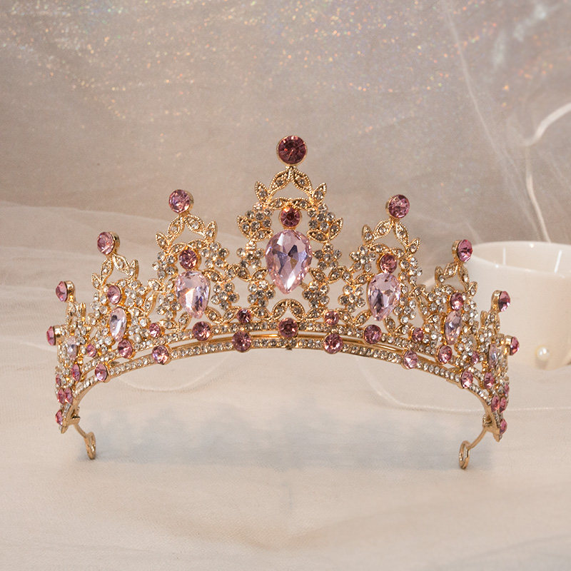 粉色女童皇冠头饰生日公主儿童
