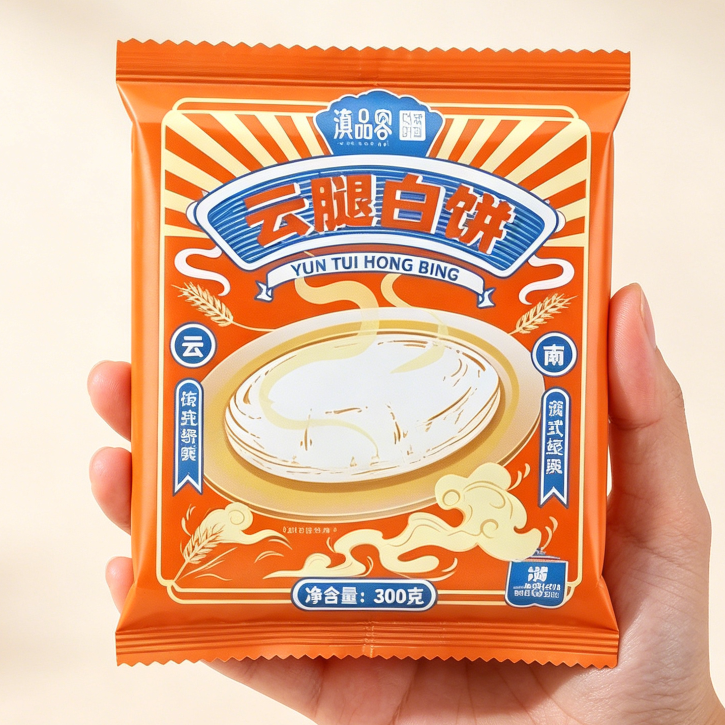 滇品客农科院滇式大月饼云腿红白饼礼盒云南特产火腿荞麦老式月饼