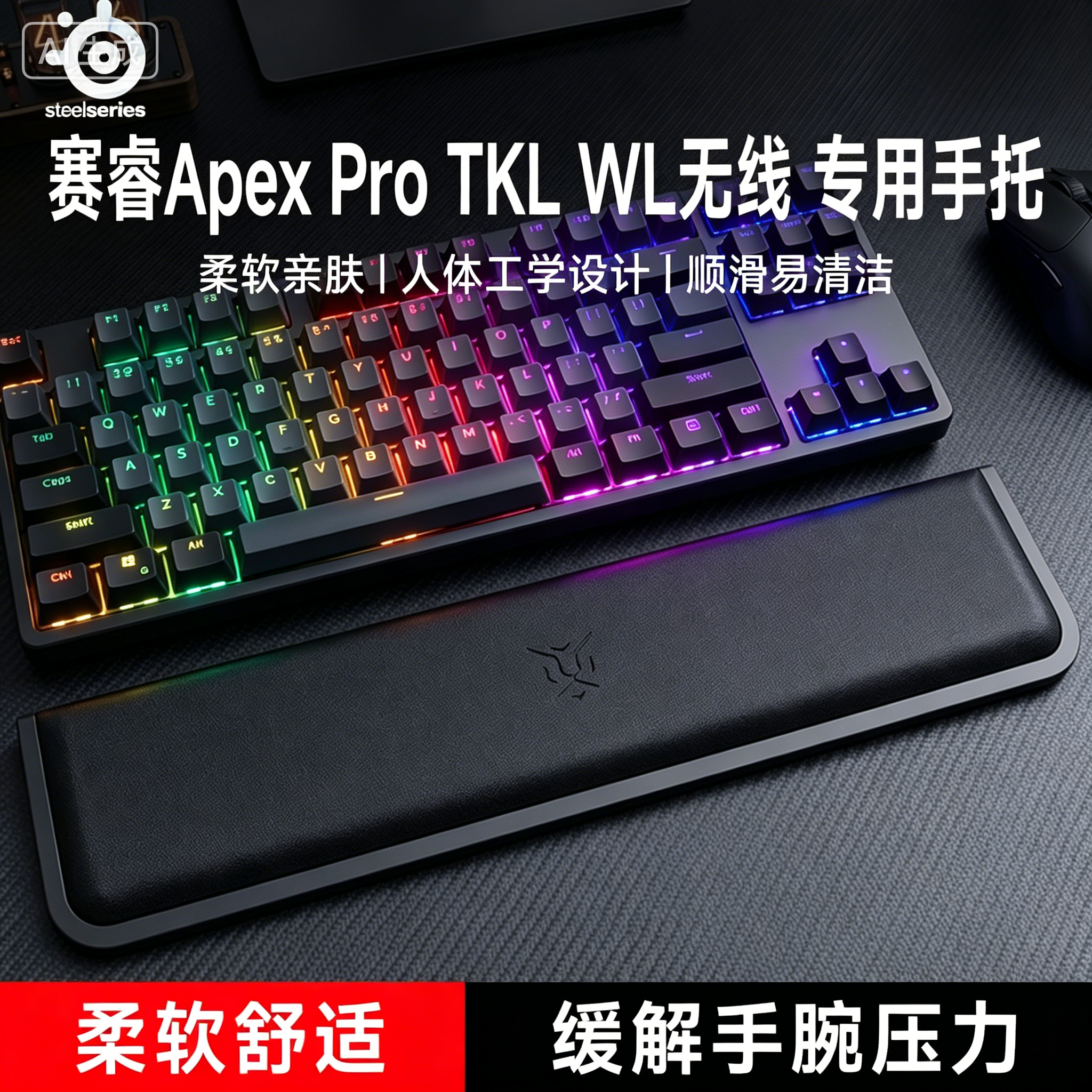 适用 赛睿Apex ProTKL WL无线键盘手托游戏专用手腕托办公护腕垫