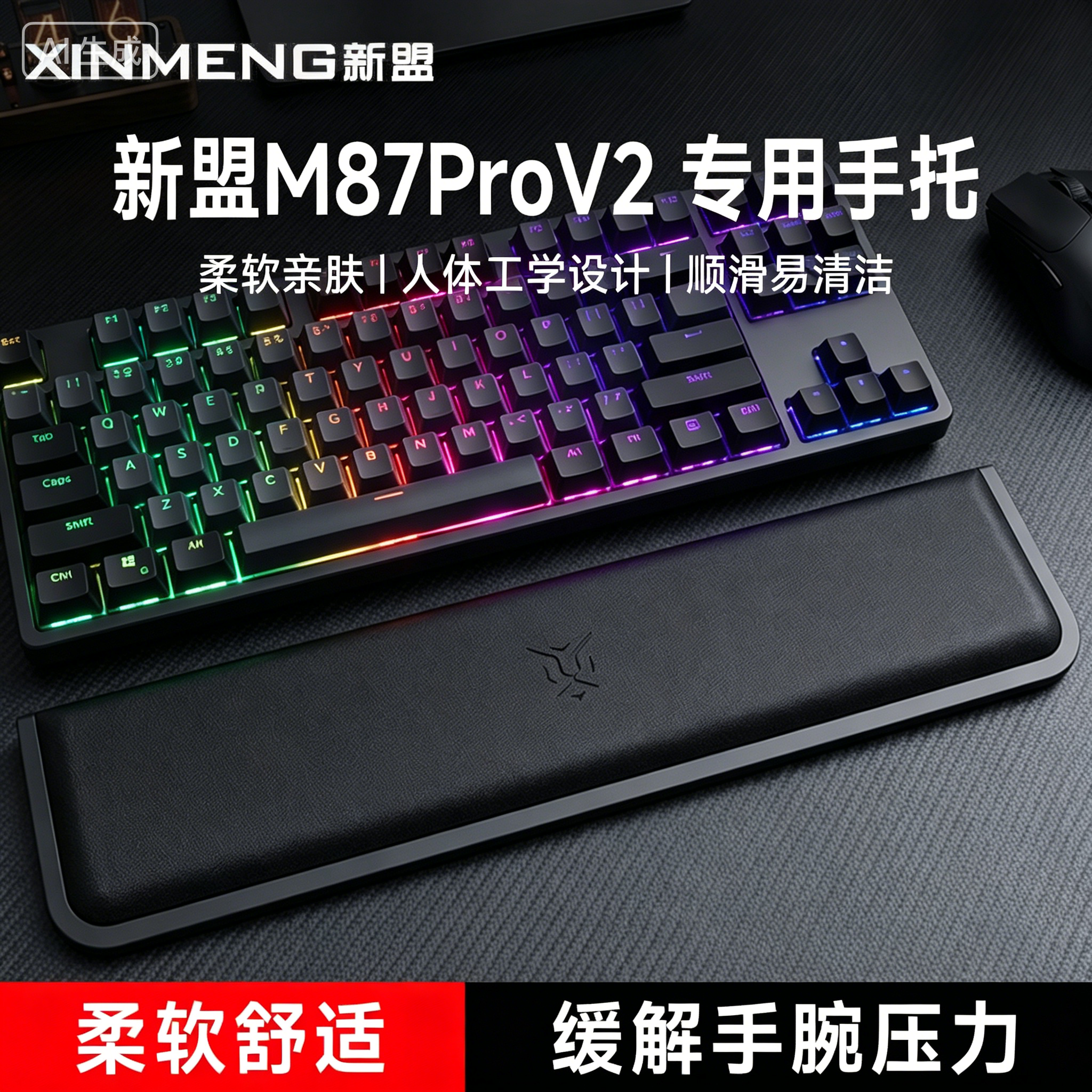 适用新盟M87ProV2键盘手托游戏专用手腕托办公室护腕垫一体式