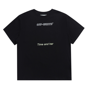 男女情侣款 OFF 宽松T恤半袖 箭头套头圆领短袖 潮牌ins WILWHIOS夏季