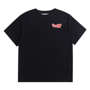 欧美潮牌OFF OW WHIOS短袖男女宽松透气棉上衣套头圆领T恤情侣款