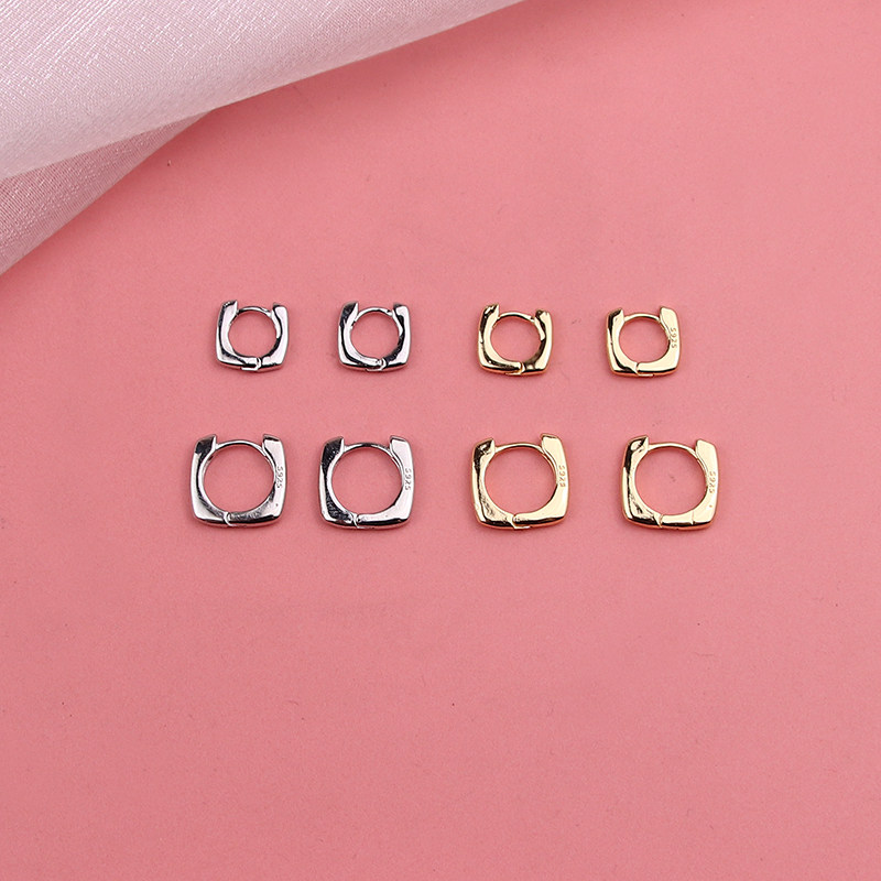925银几何方形耳扣女2024年新款潮ins小众设计感简约时尚复古耳环,饰品/流行首饰/时尚饰品新,耳环,淘宝优惠券,粉丝福利购,淘宝优惠卷