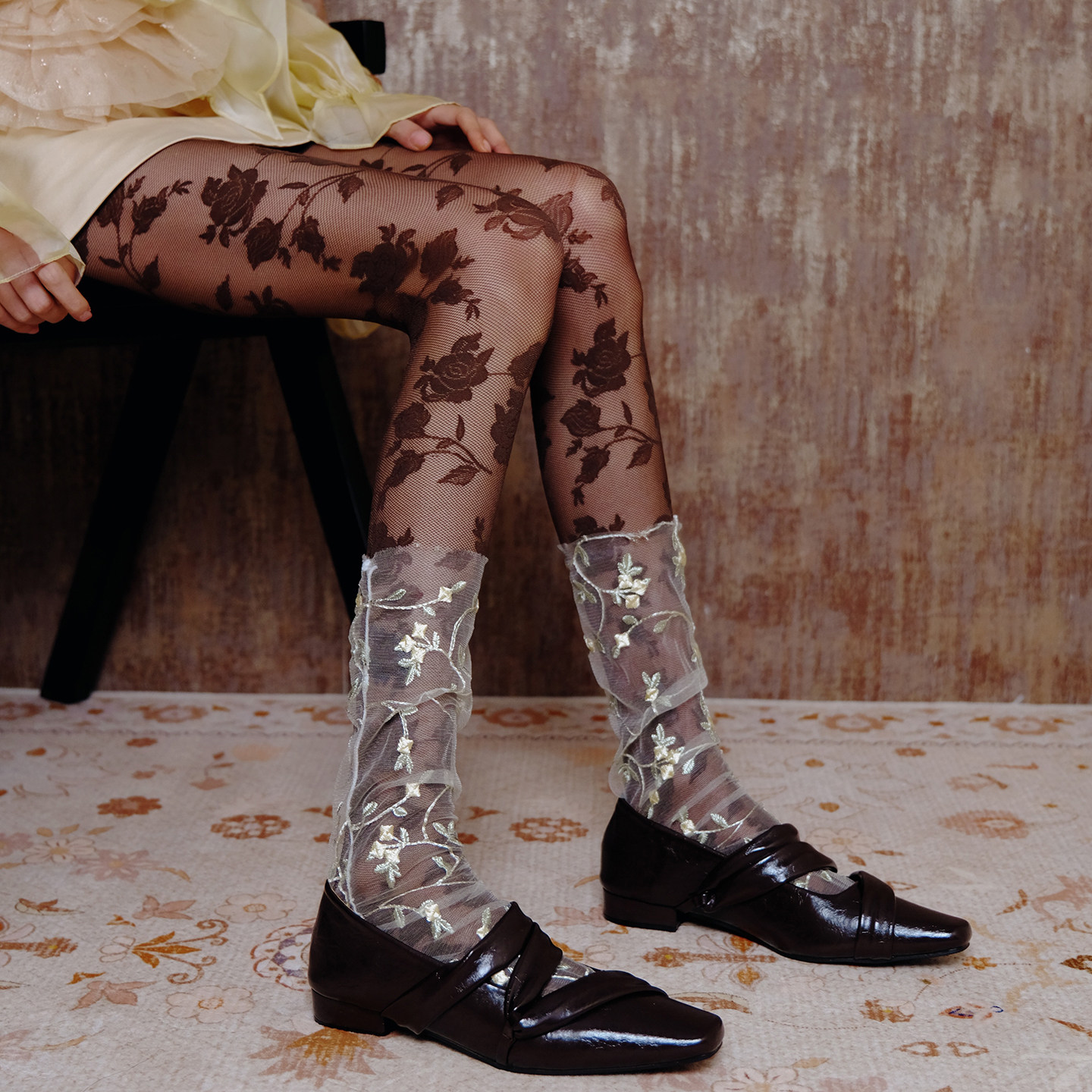 枯花重影~复古千禧风咖色花卉连裤袜叠植物系网纱袜古着感穿搭,女士内衣/男士内衣/家居服,连裤袜/打底袜,淘宝优惠券,粉丝福利购,淘宝优惠卷