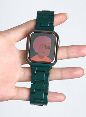 适用于iwatch8代765se苹果手表新树脂亚克力表带14mm22mm外贸