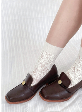 MissPatina英伦复古乐福鞋头层牛皮方跟平头皮鞋单鞋百搭通勤