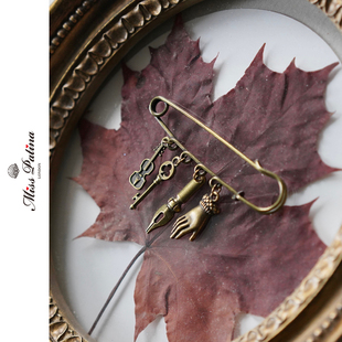 MP英伦复古 美剧星期三Nevermore学院秘密胸针秋季新款