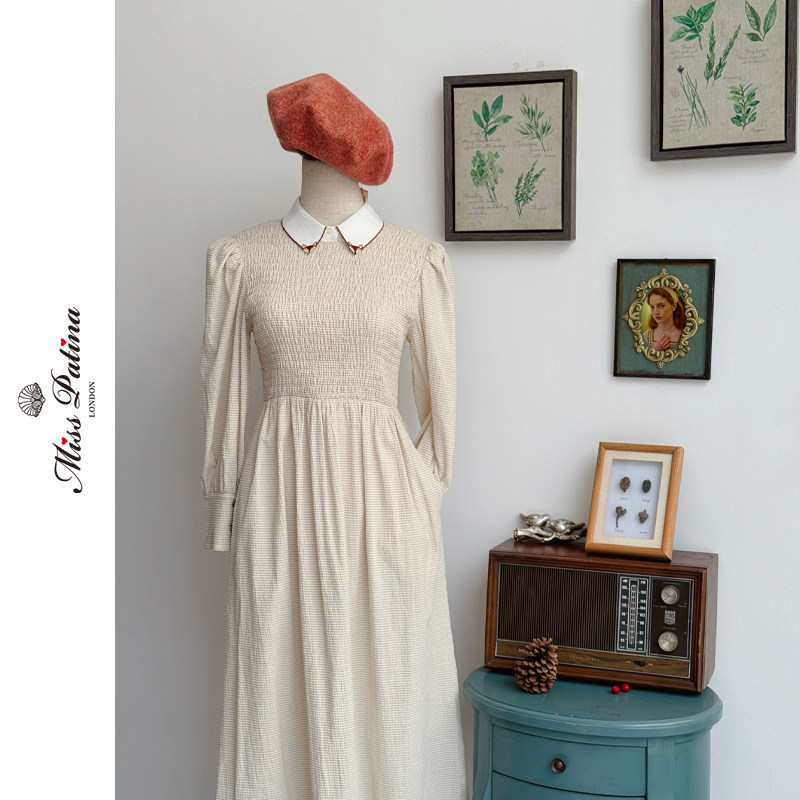 MP复古原创设计 单品 古典打揽羊腿袖连衣裙搭配小狐狸假领,女装/女士精品,连衣裙,淘宝优惠券,粉丝福利购,淘宝优惠卷