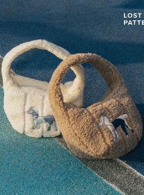 双成记胶囊系列小狗盼盼毛绒法式min月牙包小众手提包秋冬小包女