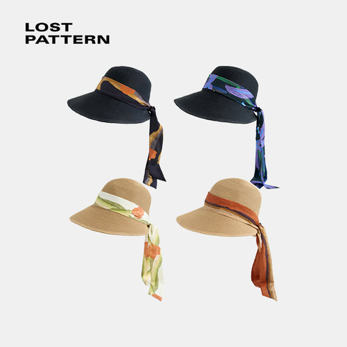双成记沙生绿洲法式遮阳草帽渔夫帽大帽檐日式圆顶LOST PATTERN