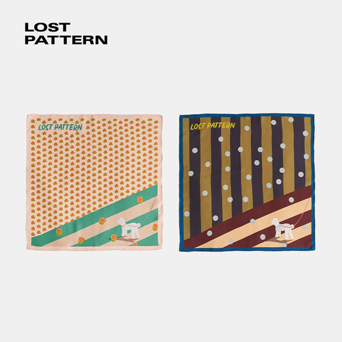 双成记小狗印花真丝丝巾