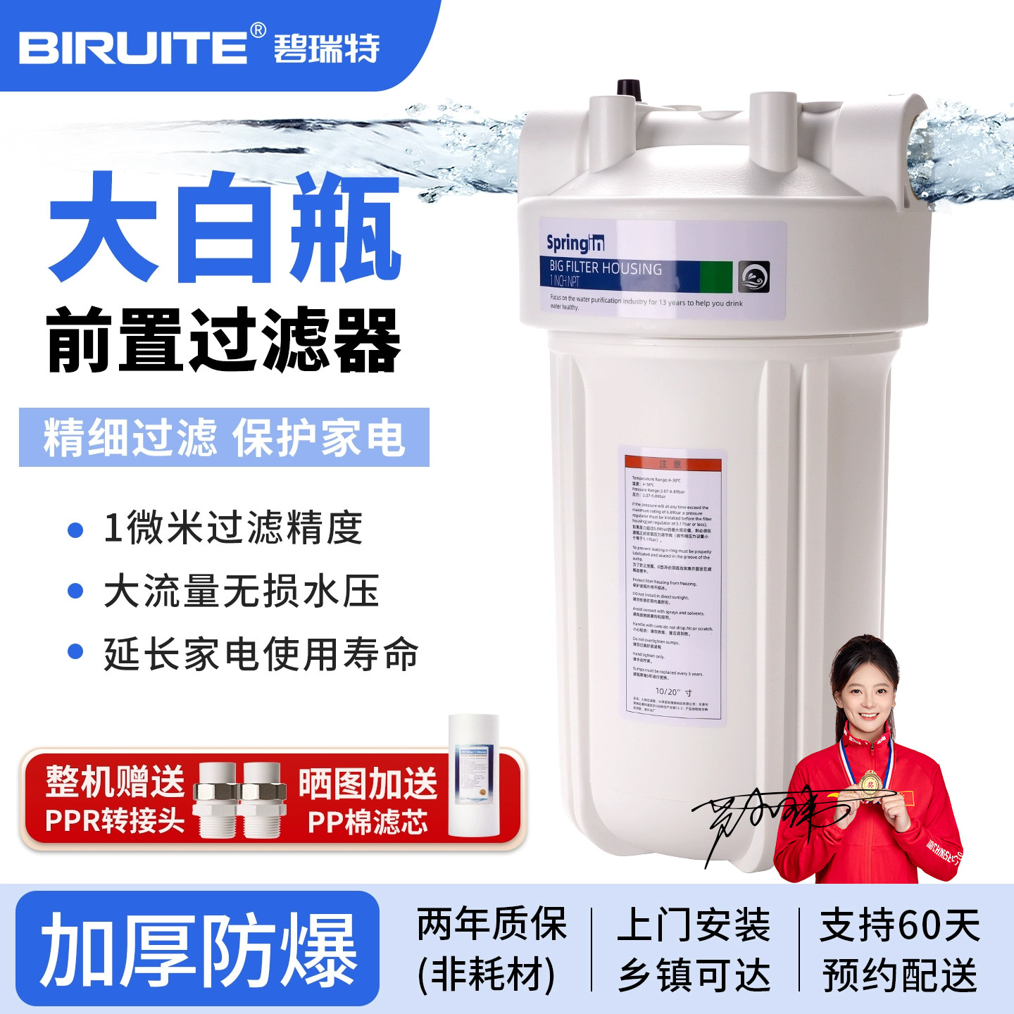 大白瓶大胖前置过滤泥沙除氯阻垢