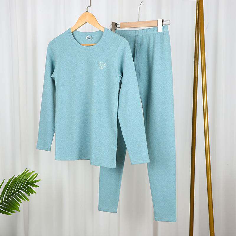 青少年保暖无骨内衣套装  男女大童舒绒棉加厚纯棉秋冬棉毛衫睡衣