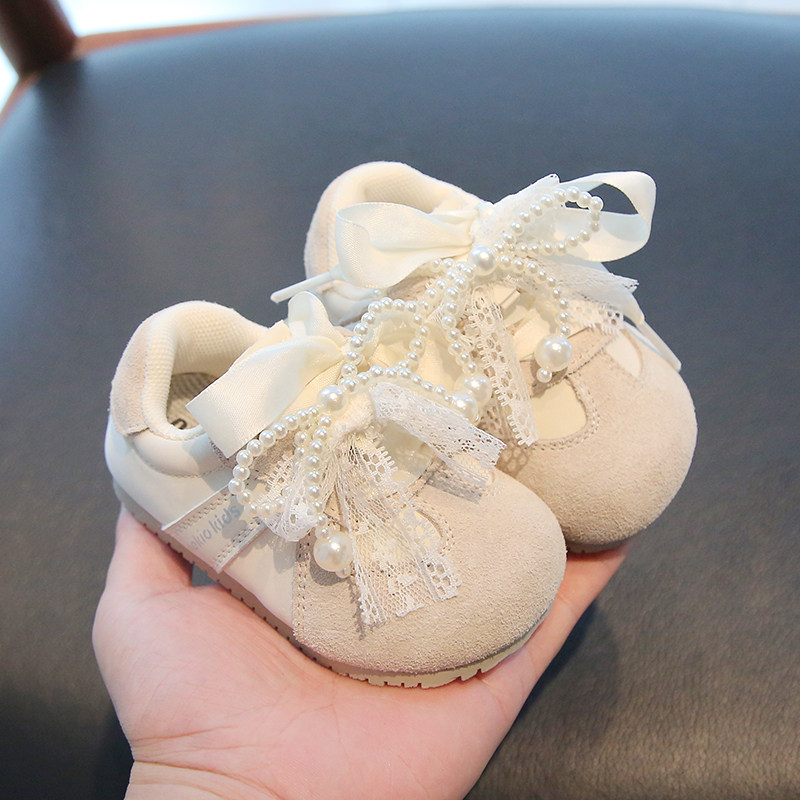 春秋季女童运动德训鞋宝宝学步鞋1一3岁幼童机能鞋防滑软底婴儿鞋