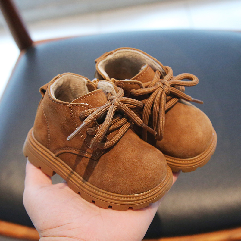 儿童马丁靴子加绒二棉短靴