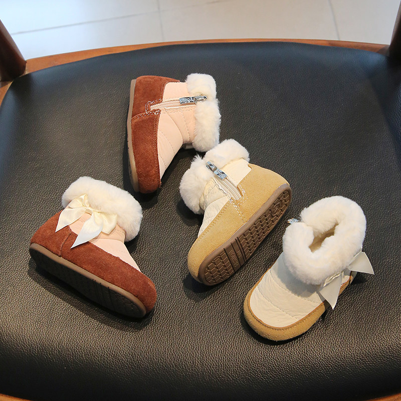 女童雪地靴加绒保暖毛毛靴洋气公主小短靴冬季宝宝棉鞋软底婴儿鞋,童鞋/婴儿鞋/亲子鞋,雪地靴,淘宝优惠券,粉丝福利购,淘宝优惠卷