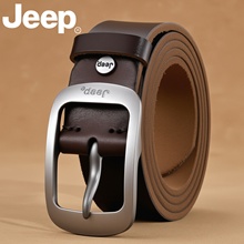Jeep吉普真皮纯牛皮腰带男休闲手工皮带男真皮针扣正品复古裤带潮
