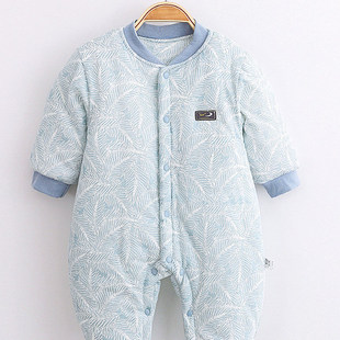 婴儿衣服秋冬季夹棉连体衣婴幼儿宝宝冬装男宝保暖外出服加厚棉衣