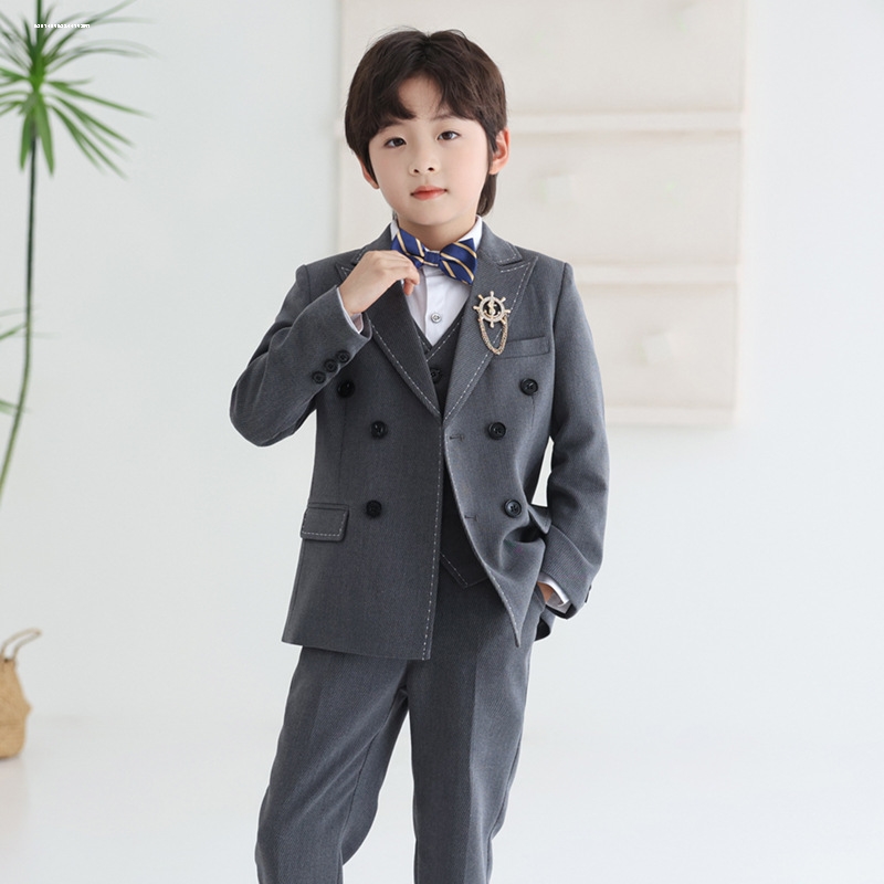周岁礼服男宝宝英伦绅士套装春夏季男童小西装婴幼儿百天生日衣服