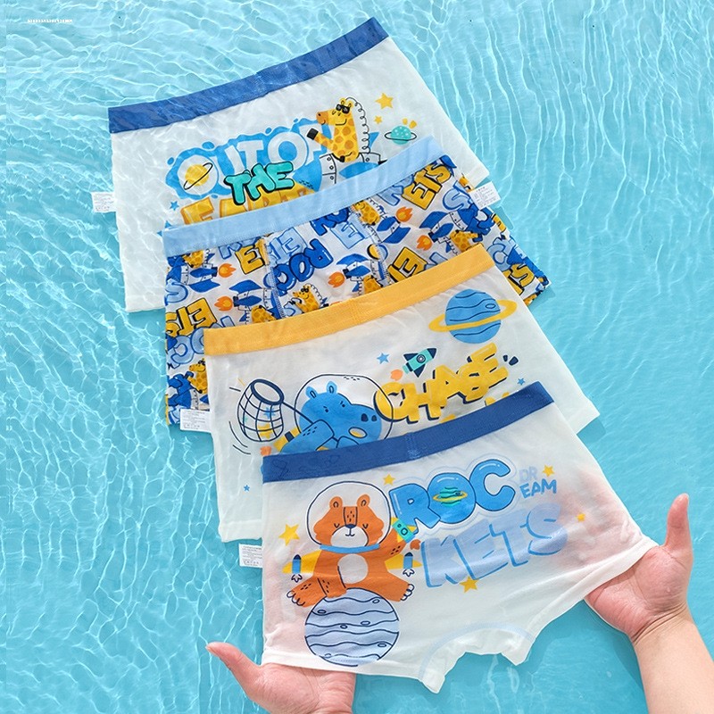 莫代尔幼儿内裤男童薄款短裤夏季透气舒适工程车小男孩中小童内裤