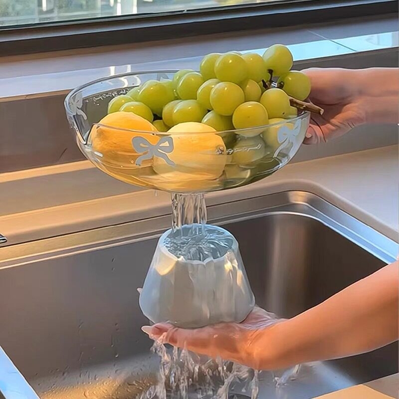 蓝色蝴蝶结水果盘客厅家