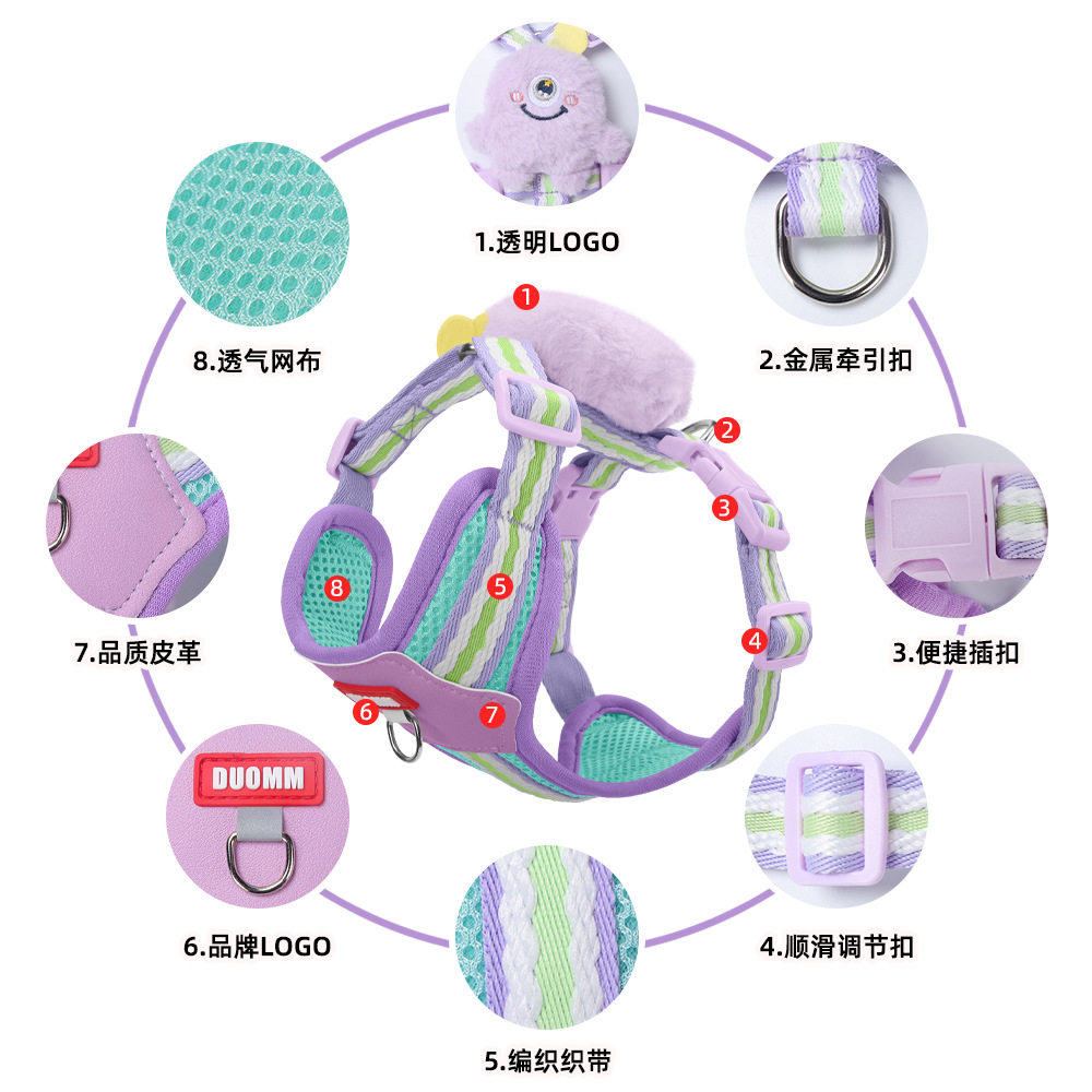 狗狗牵引绳小狗胸背带夏图片