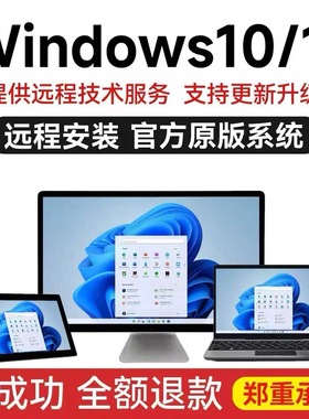 正版win10专业版 windows11家庭版电脑系统重装远程安装升级服务