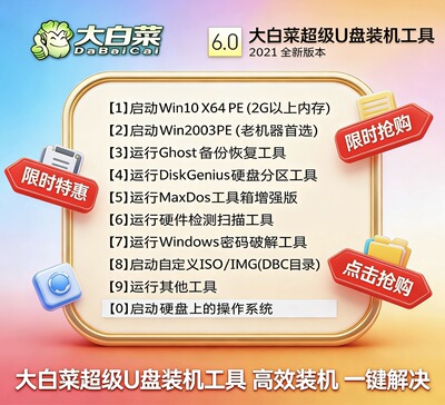 大白菜pe一键装机win11纯净正版win7电脑重做U盘w10安装系统修复