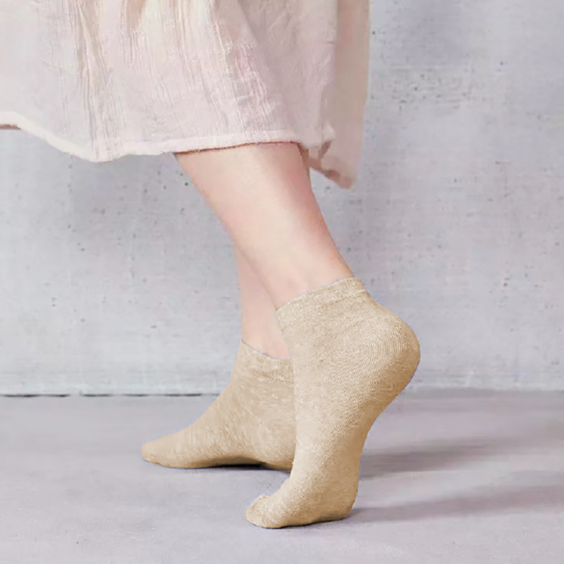 都广野 亚麻袜 吸湿排汗干爽透气男女混色夏季短筒