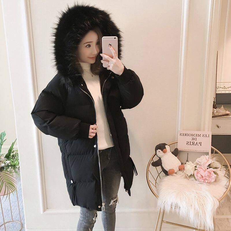 2025冬季新款韩版修身小个子加厚棉衣棉袄外套中长款羽绒棉服女潮
