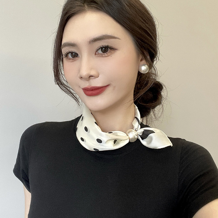 珍珠磁吸扣丝巾女2026新款