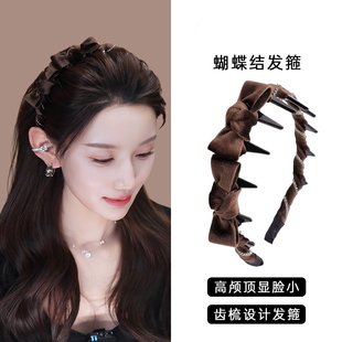 法国LastKiss蝴蝶结发箍女款高级感洋气时尚高颅顶丝绒珍珠头箍