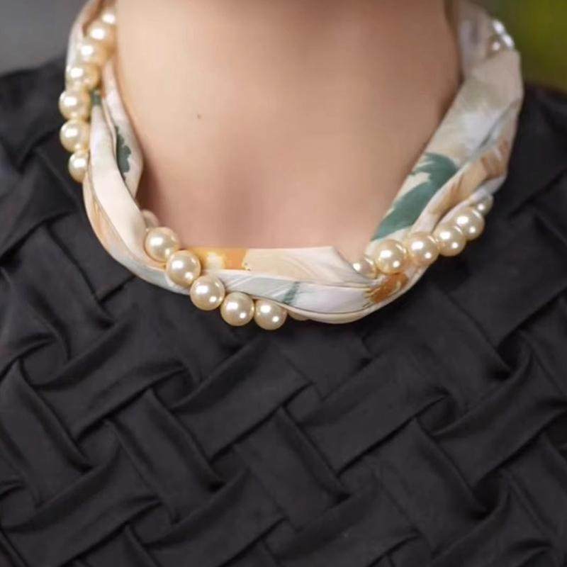 MK&DK.SW长条珍珠项链丝巾薄款