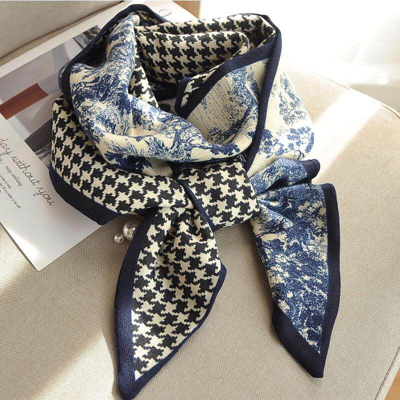 法国MK&DK.SW千鸟格围巾女2025新款秋冬丝巾时尚洋气高档围脖护颈