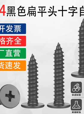 黑色304不锈钢扁平头十字自攻螺丝钉CA薄头M2.3M2.6M3.5M4M5M6M8