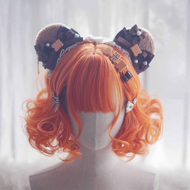 【御茶水】Lolita洛丽塔假发 短卷发 泡面卷 小羊卷 金色 橘红色
