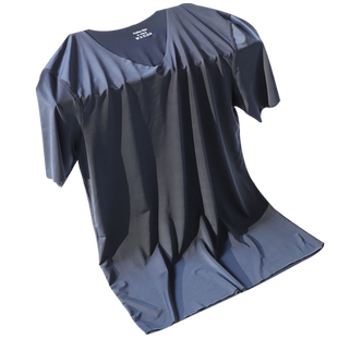 冰丝短袖t恤男夏季薄款无痕冰感半袖体恤衫速干白色大码宽松睡衣