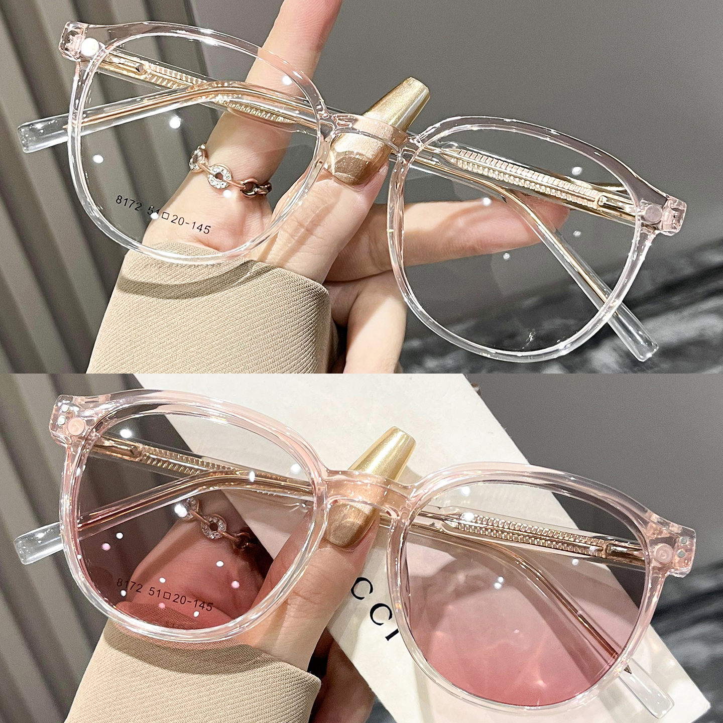 磁吸眼镜女近视可配度数
