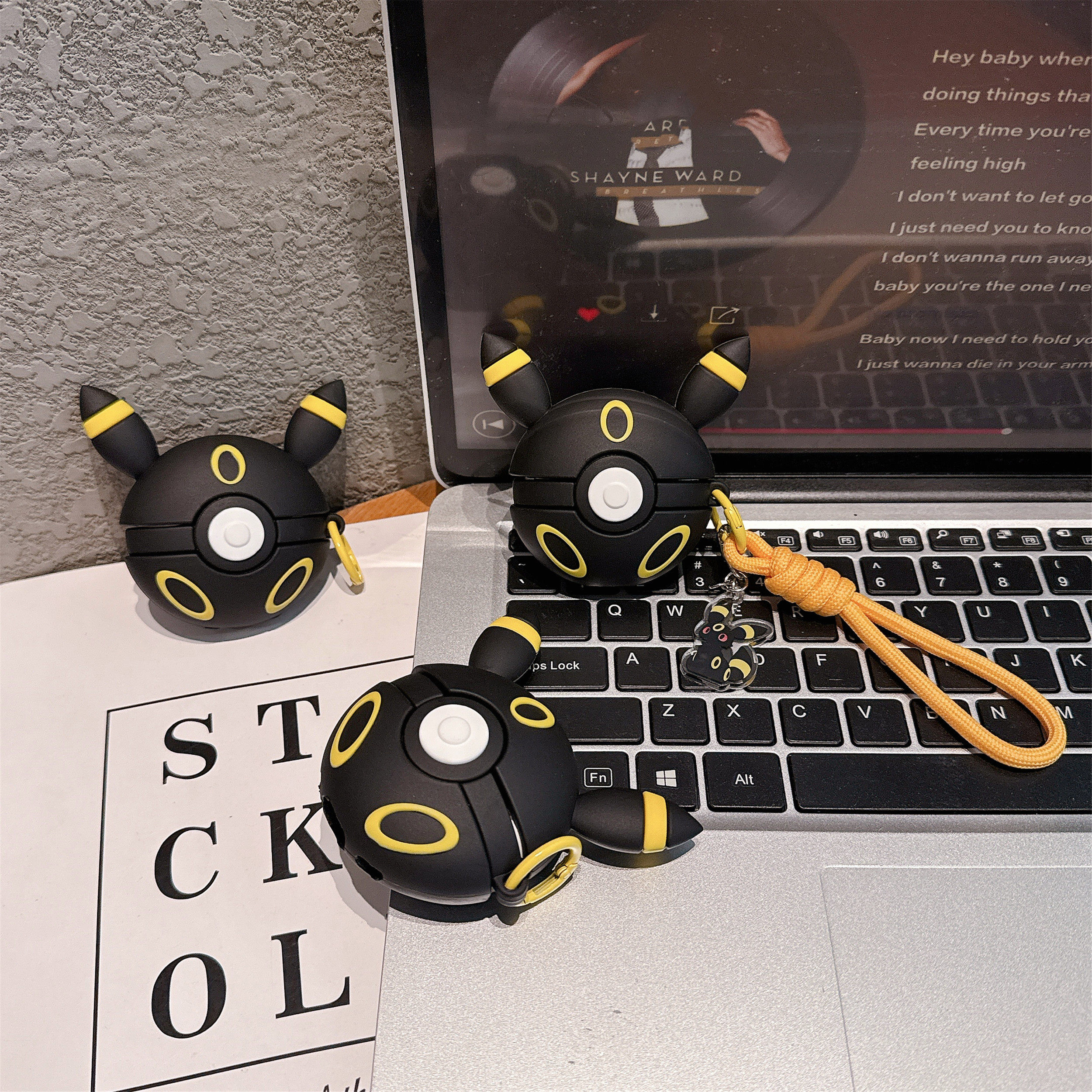 立体月亮伊布精灵球适用于苹果AirPods4蓝牙耳机保护套硅胶萌系卡通新款Pro3耳机壳防摔趣味Pro2代男女生创意