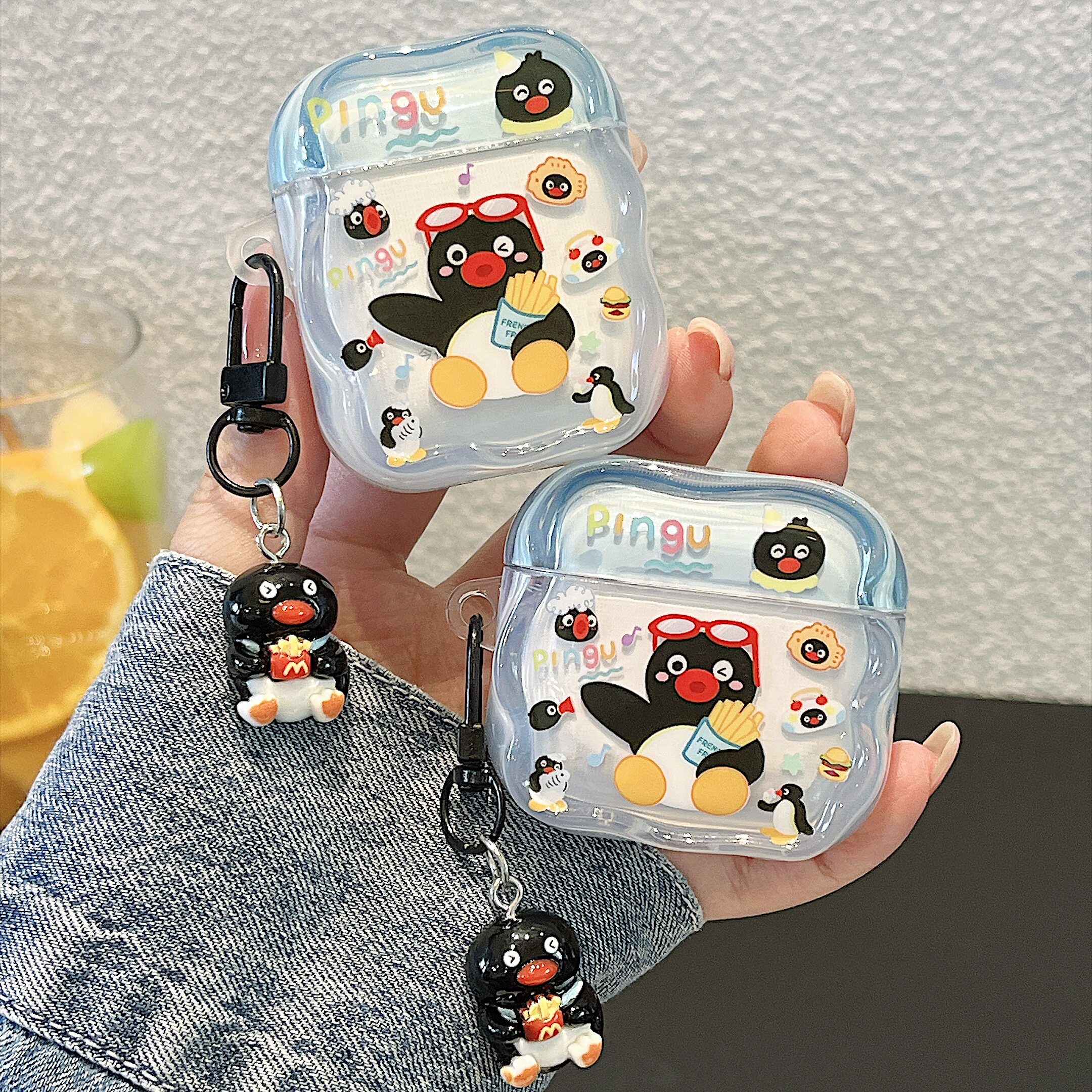 可爱萌系酷企鹅适用于苹果AirPods4代蓝牙耳机保护套卡通新款苹果Pro3耳机壳少女心Pro2代pingu企鹅轻奢趣味图片