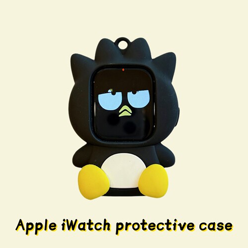 可爱酷企鹅适用于苹果S10手表壳Apple iwatchSE3保护套456卡通789