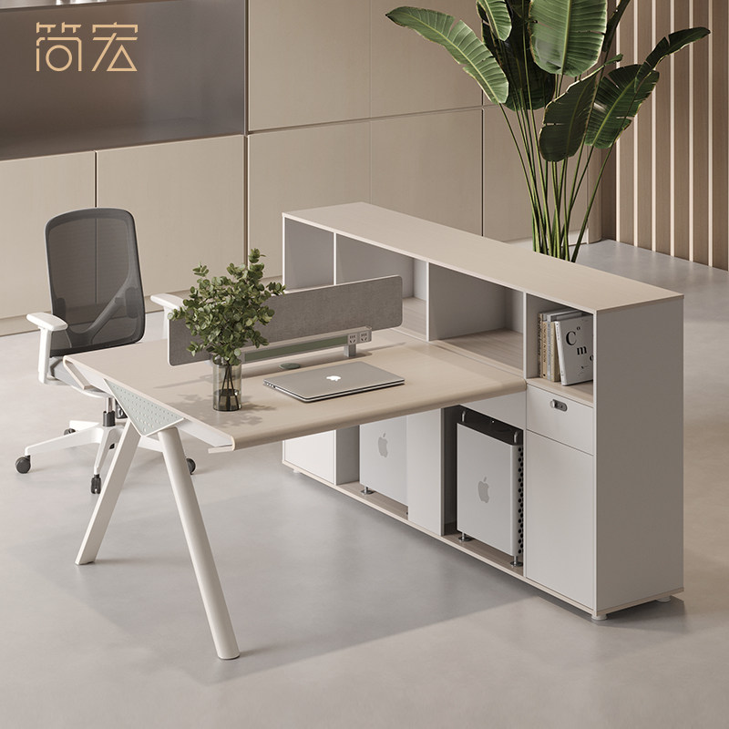 财务办公桌职员工位卡座双2人4面对面办公室会计t型屏风桌椅组合