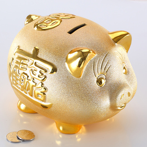 金猪存钱罐陶瓷小孩创意迷你可爱小猪动物猪猪大号硬币零钱储蓄罐