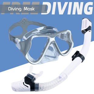 游泳面 呼吸装 成人近视矽胶潜水镜备潜二宝套装 防管呛水浮全干干式