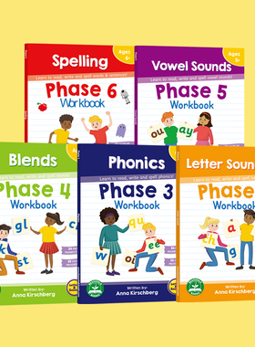 小book点 Junior 小豆爬藤自然拼读解码读本练习册3本非点读版  Junior 音素练习册5本点读版