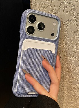 ins风蓝色卡包适用oppok13turbopro手机壳k12s卡套k11插卡k10pro绒布k9x晕染por立体0ppo新款高级仿皮皮纹软p