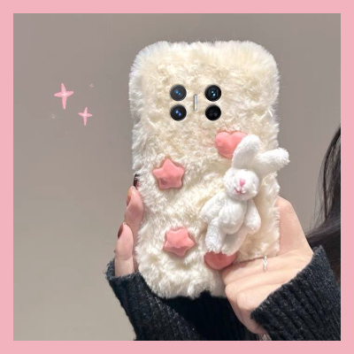 星星爱心兔子适用华为magicv3手机壳magicvs2立体p50卡通pockets秋冬季matexs2毛绒绒x5折叠屏x3可爱ocket2硬